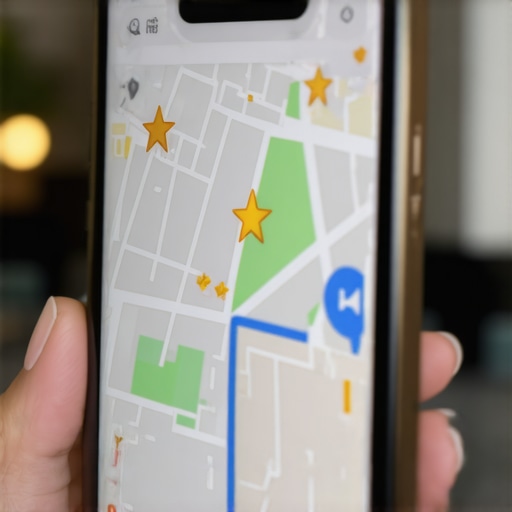 Smartphone displaying top three business map pack results