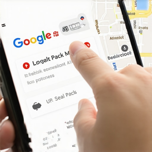 A person interacting with a local business listing in the Google Map Pack on a smartphone.