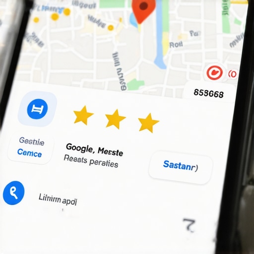 Close-up of Google Maps local search results on a smartphone.