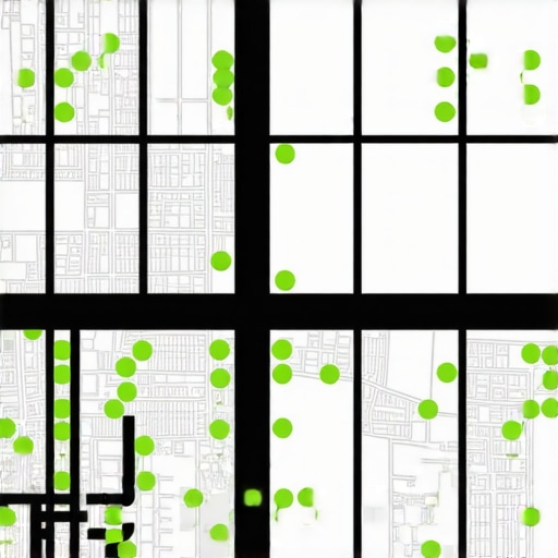 A digital map showing various ranking positions across a local geographic area