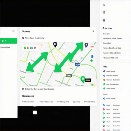 A graph and map view showing a successful recovery of a business map pack placement.