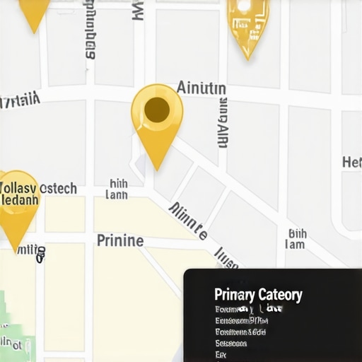 A digital interface showing how to choose a business category to improve local map pack placement