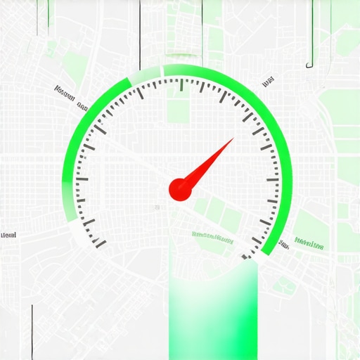 A conceptual image showing a speedometer next to a local map interface.