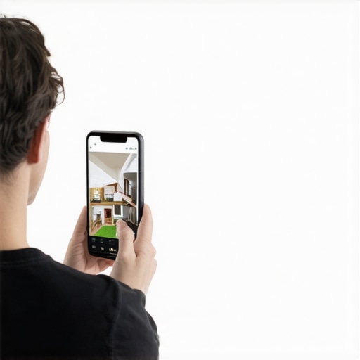 A contractor taking a photo of their work for a map pack update.