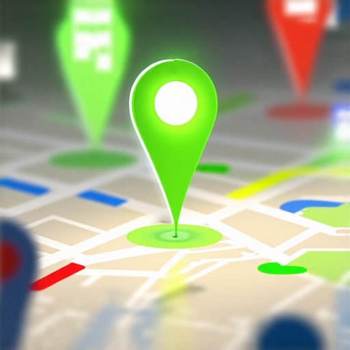 A city map showing local business rankings with a successful green pin and SEO checklist.