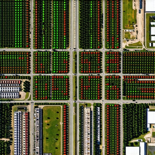Grid-based local rank tracking showing business map pack performance across a city.