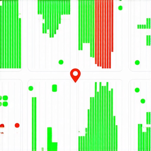 A visual rank tracking grid showing local business visibility across a neighborhood.