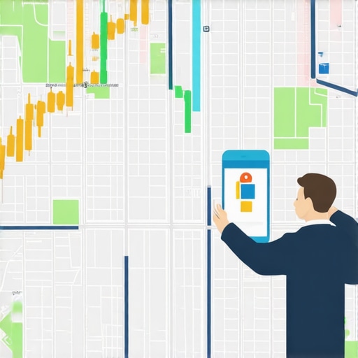 A digital map showing how business map pack rankings change based on the searcher's physical location.