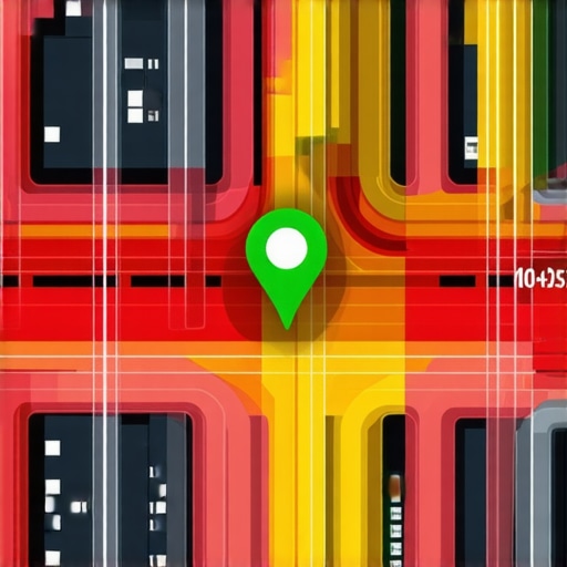 A heatmap showing how a business map pack ranking drops significantly within a few blocks of the physical location.