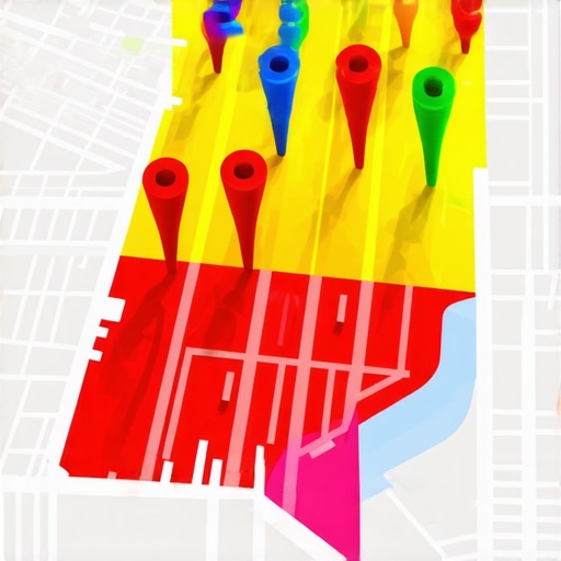 A 3D map showing how business map pack visibility changes by location.