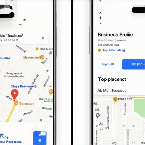 A comparison of a low-ranking business profile versus a top-performing map pack listing.