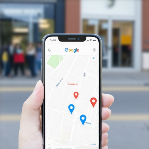 Smartphone screen displaying map pack results for a local business search.