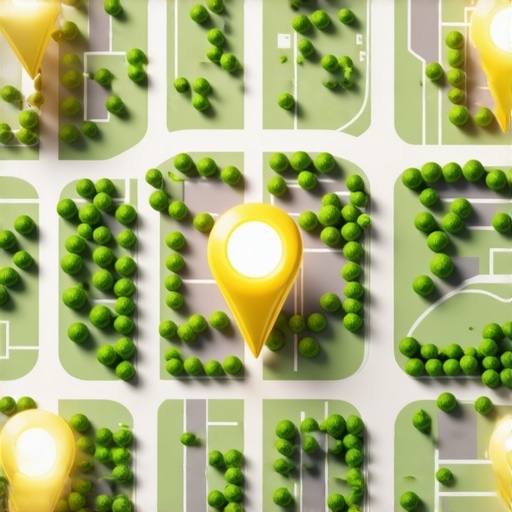 A 3D map illustrating how business map pack rankings work in a local neighborhood